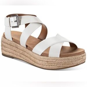 Style & Co Emalinee White Platform Wedge Sandals, Created for Macy's, Size: 6M